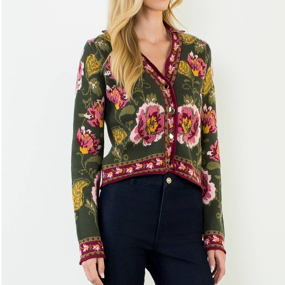 Floral Button Cardigan