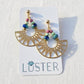 Gold Brass + Glass Statement Unique Earrings
