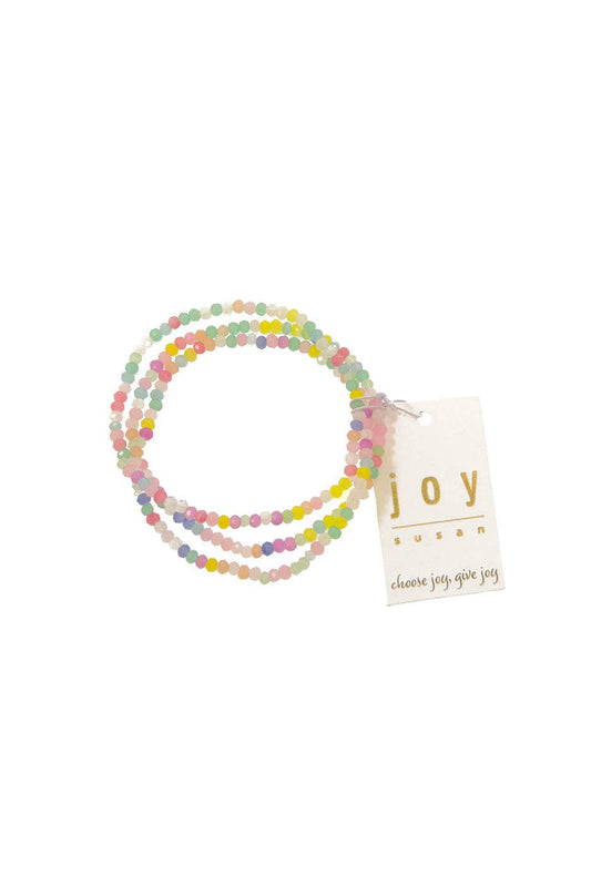 3 Row Glass Beads Bracelet in Rock Candy