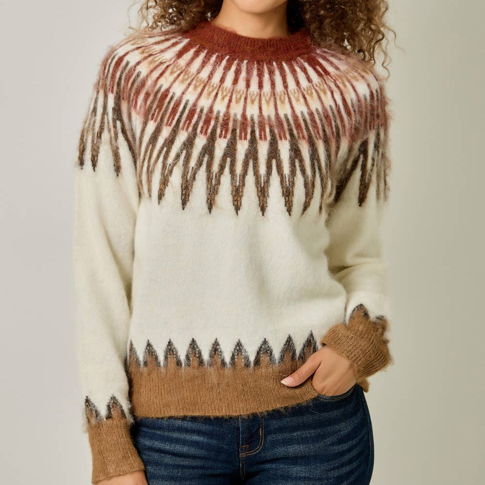 Fuzzy Fair Isle Sweater