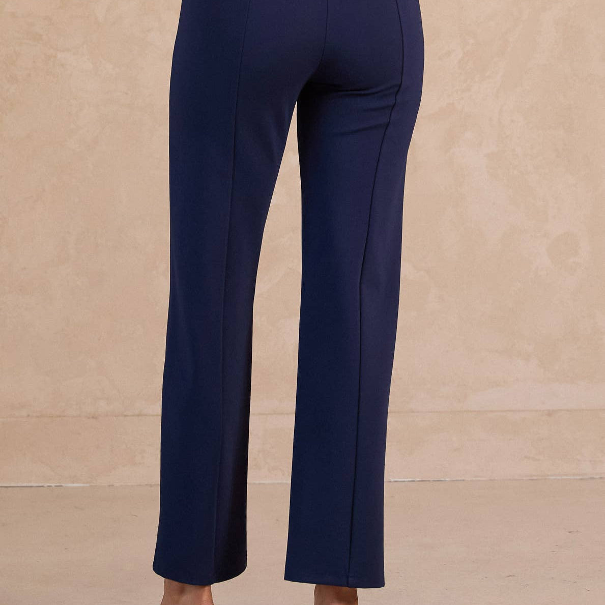 Navy Straight Leg Ponte Pants