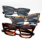 Vista Acetate Cat Eye Sunglasses: Black Marble