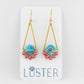 Gold Brass + Stone Lightweight Statement Unique Earrings