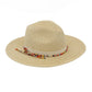 Tan Summer Straw Fedora Hat