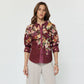 Floral Printed 3/4 sleeve Button-down Shirts