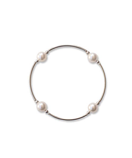 8mm White Swarovski Pearl Blessing Bracelet - June