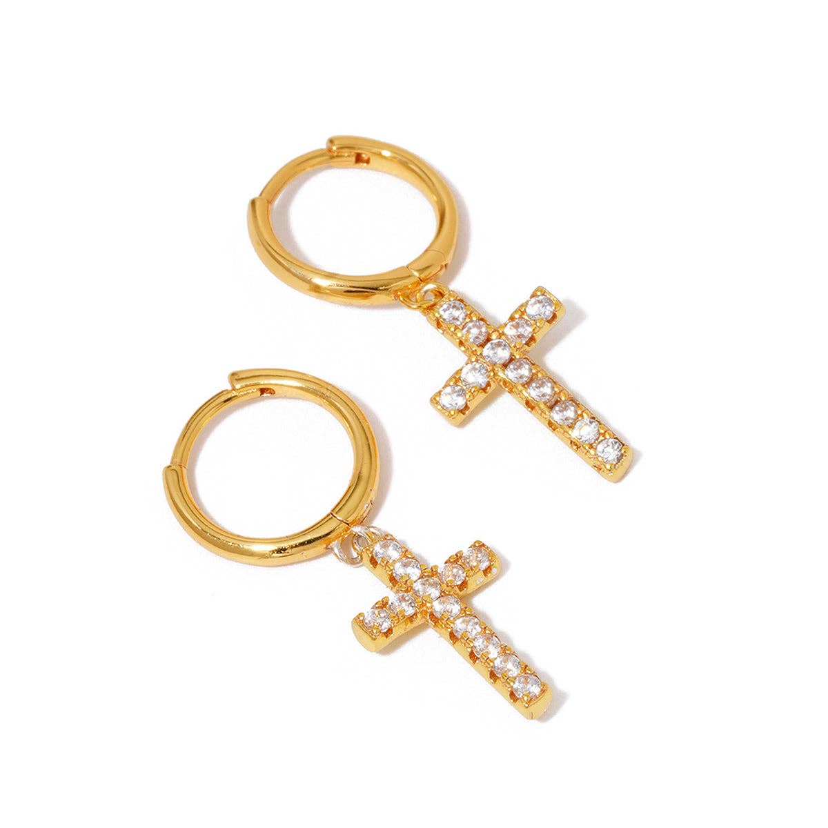 Taryn Diamond Cross Earrings - Waterproof