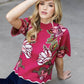 Short Sleeve Sweater With Scallop Hem