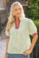 Color Pop Bands Floral Embroidered Mint Top