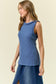 SOLID KNIT TANK RUFFLE TRIM