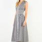 Sleeveless Vertical Striped Zippered Dress