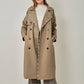 Plaid Trim Midi Trench Coat