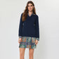 Tile Print Woven Combo Sweater Dress