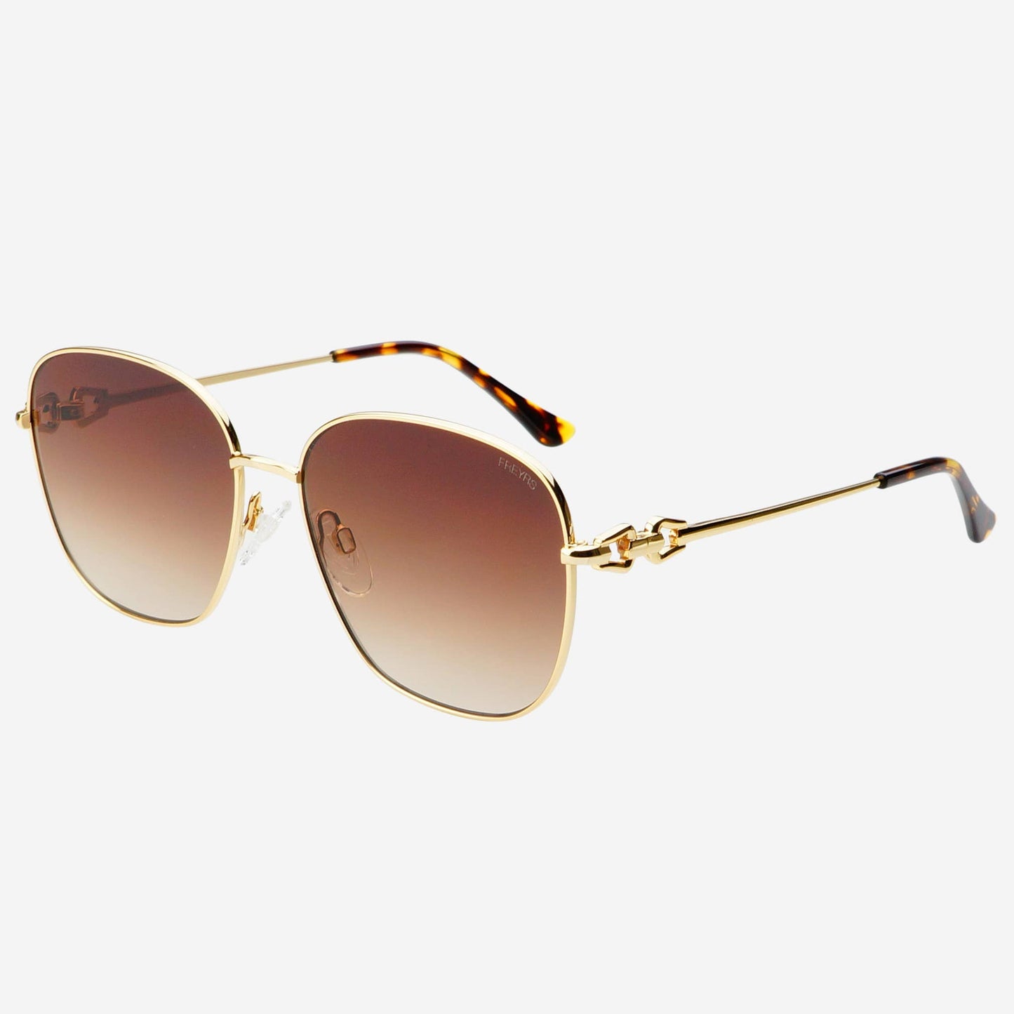 Lea Womens Round Sunglasses : Gold /Brown