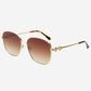Lea Womens Round Sunglasses : Gold /Brown