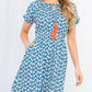 Blue Tassel Tie Flower Print Dress