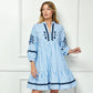 Striped Embroidered Dress