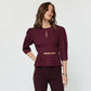 Textured Belted 3/4 Sleeve Top