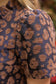 Ruffled V-Neck Animal Velvet Jacquard Dress