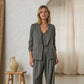Eco-Friendly Recycled Poly Shirred Sleeve Blazer