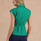 Green Multi Polka Dot Belted Shirt Blouse