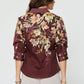 Floral Printed 3/4 sleeve Button-down Shirts