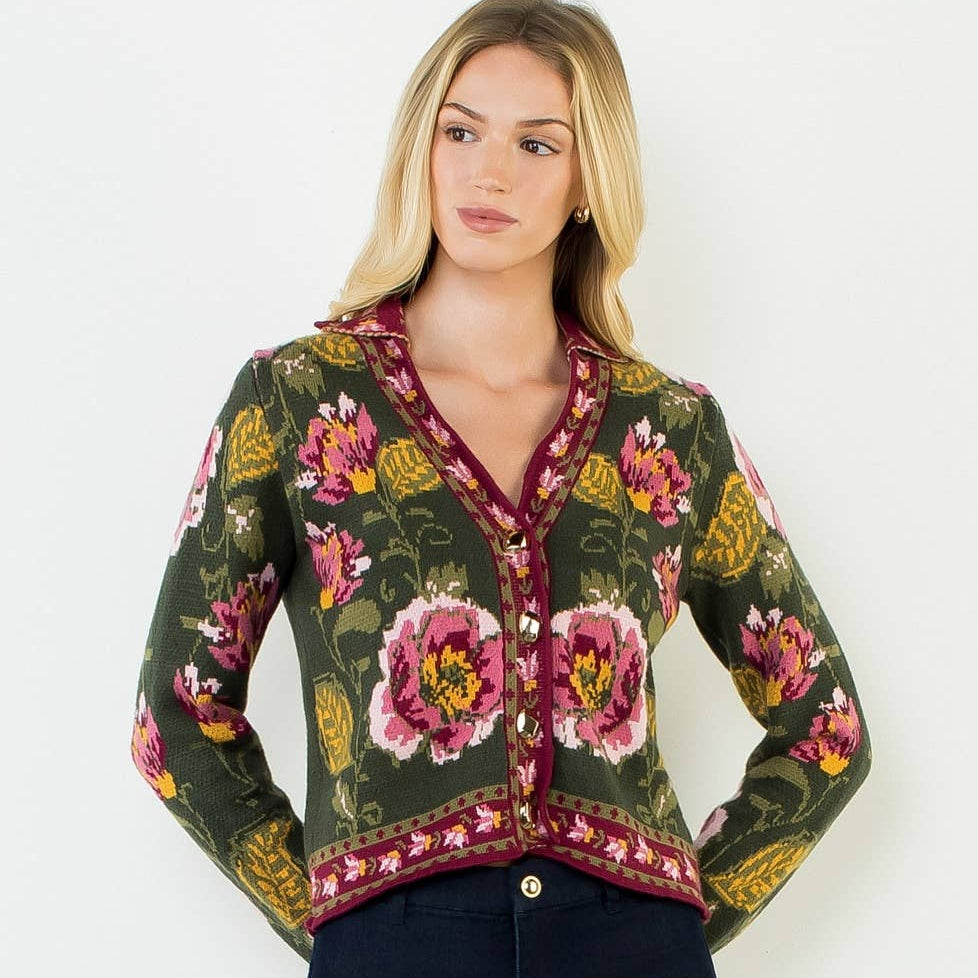 Floral Button Cardigan