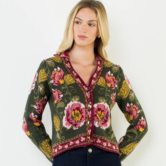 Floral Button Cardigan