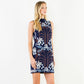 High Neck Sleeveless Pattern Dress