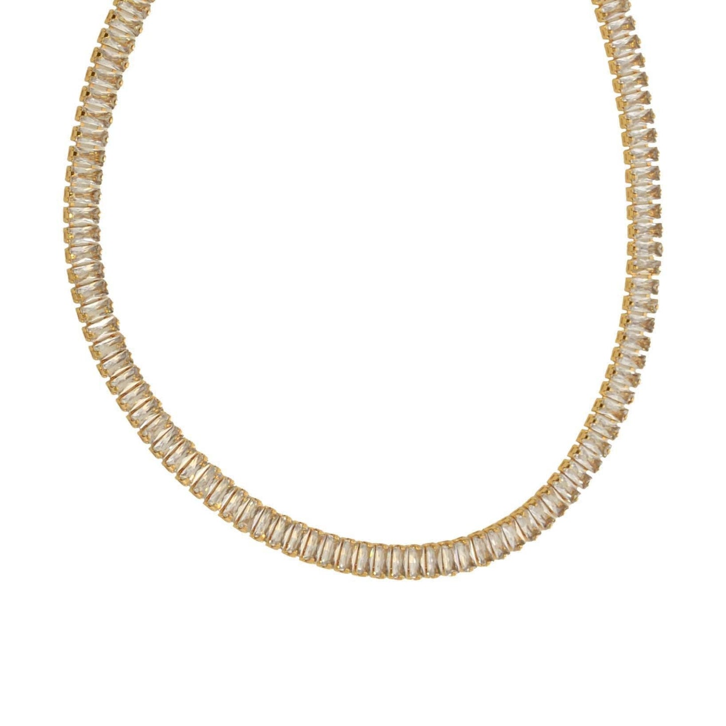 16+ Emerald Cut Tennis Necklace