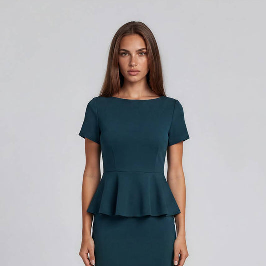 Boat Neck Peplum Top