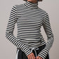 Contrast Seam Turtleneck Knit Top