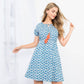 Blue Tassel Tie Flower Print Dress