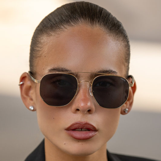 Austin Unisex Sunglasses : Gold / Green