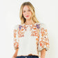 Floral Embroidered Puff Sleeve Top