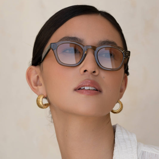 Blake Acetate Unisex Round Sunglasses : Brown Olive
