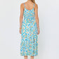 Printed Blue Multi Cami Midi Dress