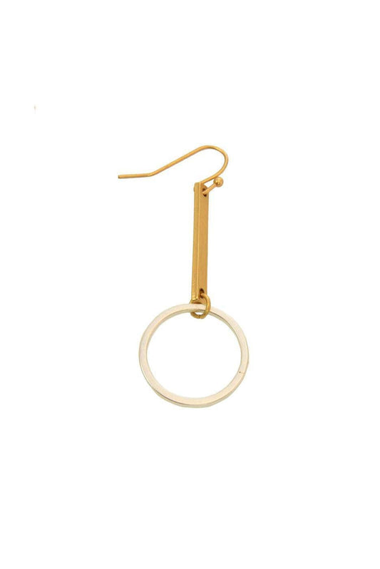 Metal Bar Ring Fishhook Earrings