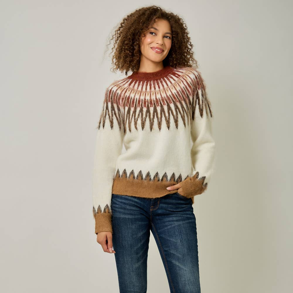 Fuzzy Fair Isle Sweater