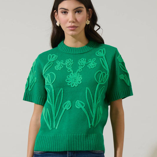 Winsley Floral Embroidered Sweater Top