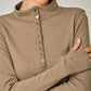 High Neck Striped Henley Top