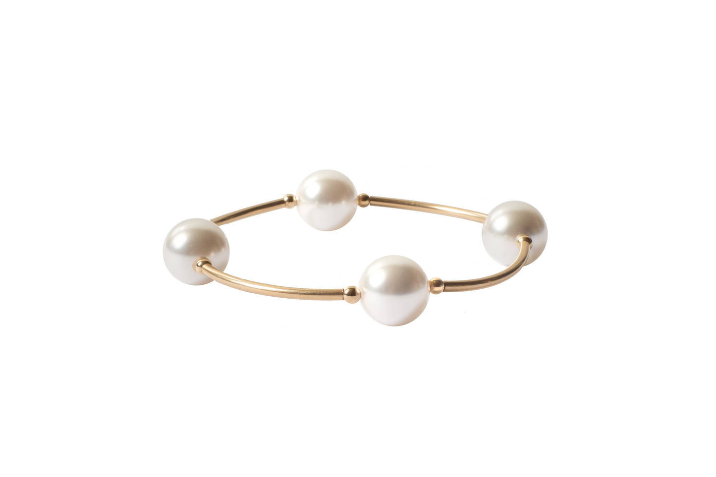 12mm White Swarovski Pearl Gold Blessing Bracelet