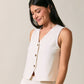 V Neck Button Up Top