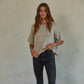 Knit Sweater Lurex Detailed Sleeve Top