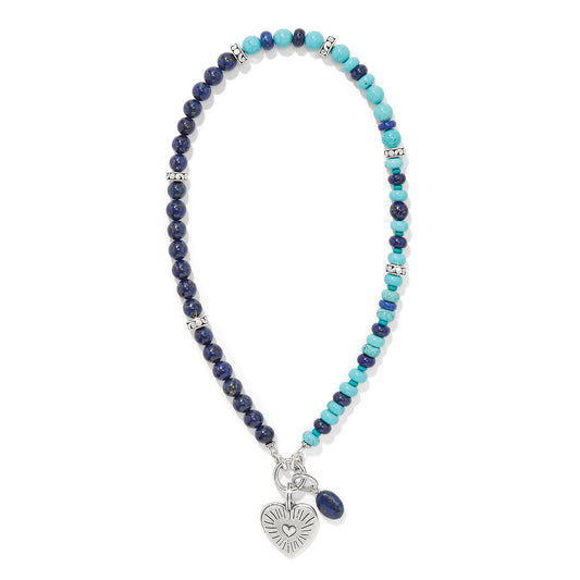 Token Charm Lapis Turquoise Necklace