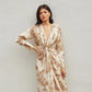 Praline Printed and Gathered Dress
