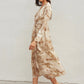 Praline Printed and Gathered Dress