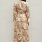 Praline Printed and Gathered Dress