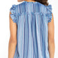 Liverpool Flutter Sleeve Ruffled Woven Top