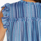 Liverpool Flutter Sleeve Ruffled Woven Top